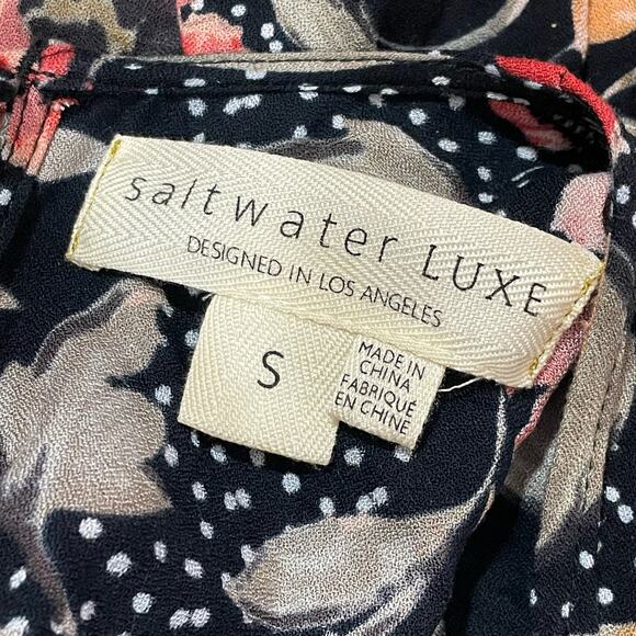 Saltwater LUXE Wide Leg Cropped Floral Jumpsuit - Black - Small - Picture 9 of 11